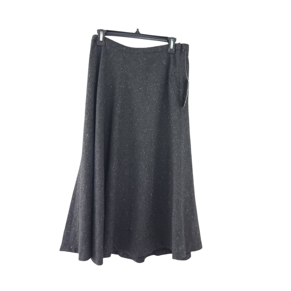 New Jones New York Midi Skirt Size 10 Gray Speckled Wool Blend Career Skirt